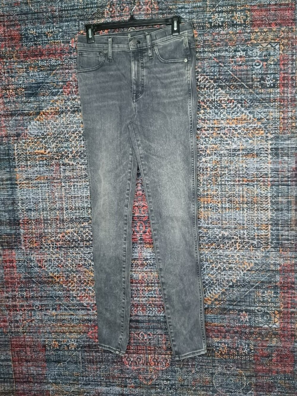 MadeWell womens gray distressed highrise stretch skinny jeans 27x30 EUC